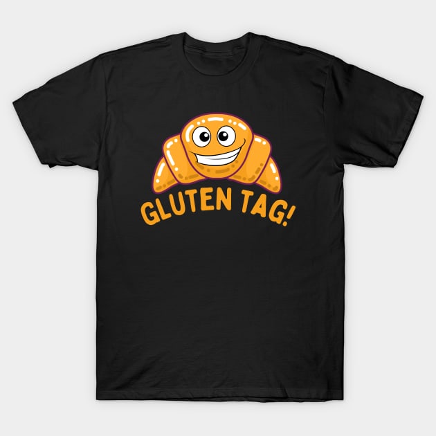 Gluten Tag! - Croissant T-Shirt by NaturalJimbo